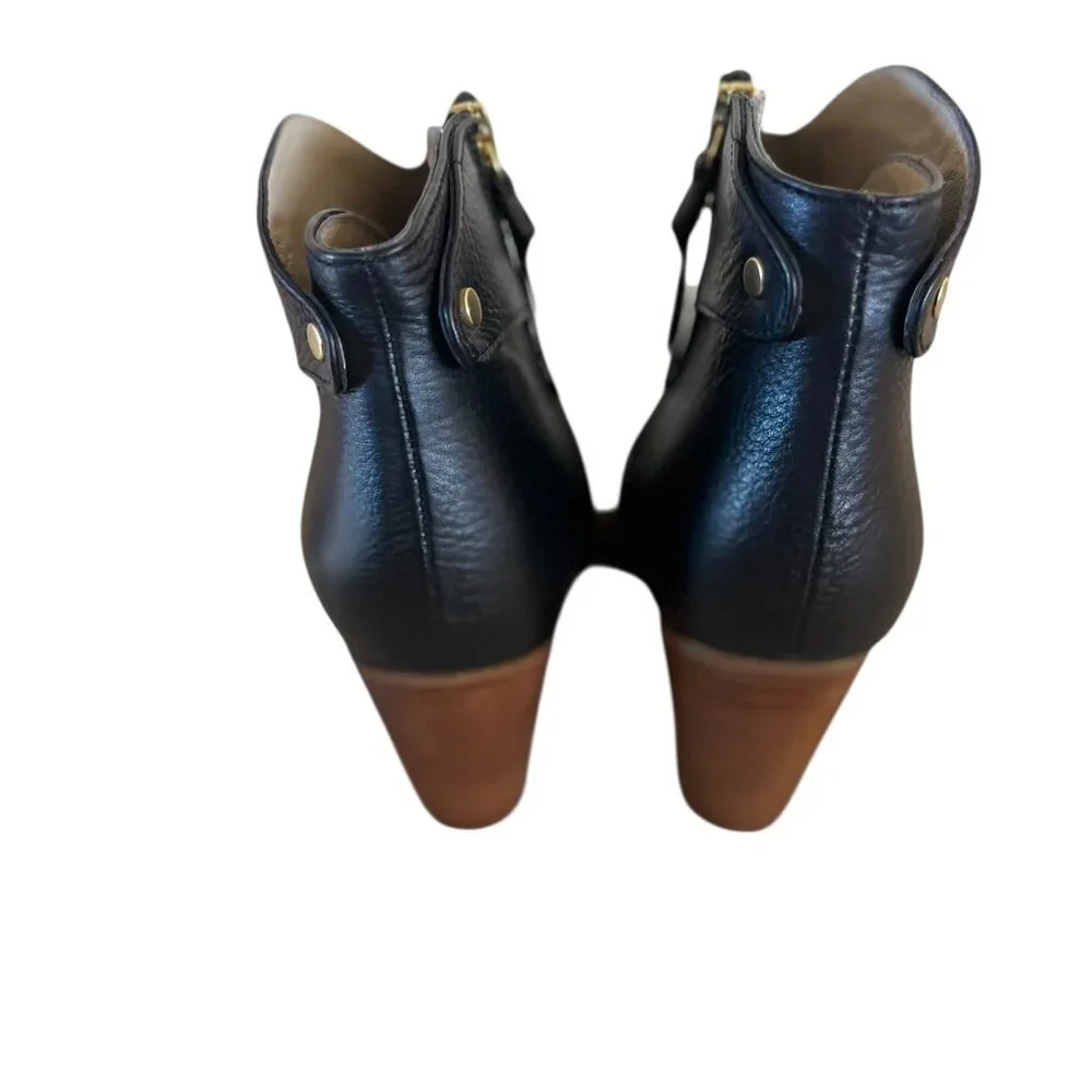 Boden Woman's Black Leather Hoxton Ankle Boots Sz 8